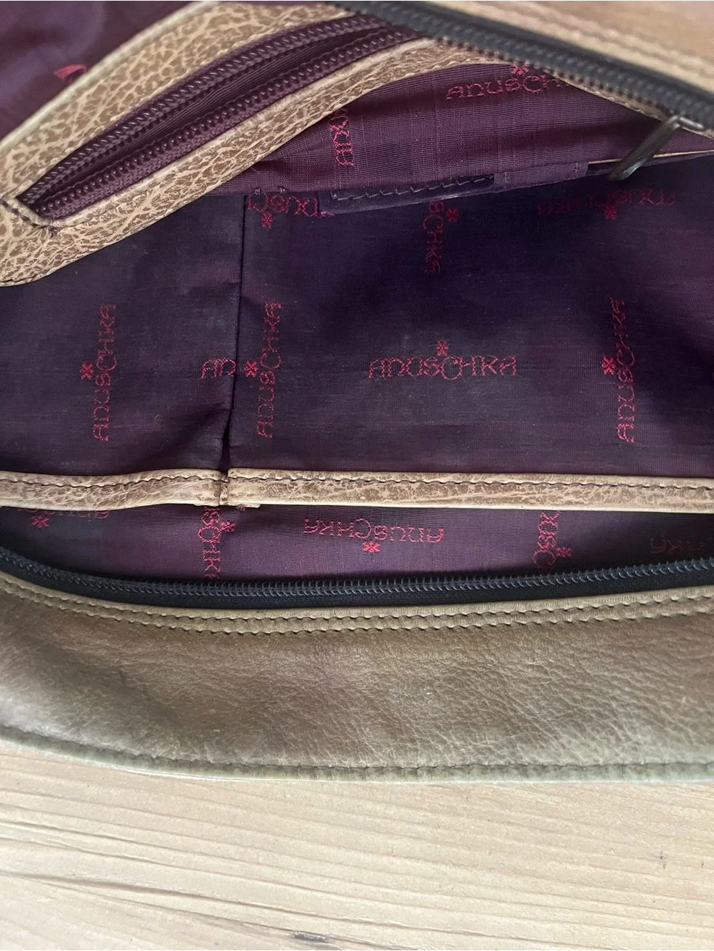 Anuschka Hand-Painted Authentic Leather Bag Tiger Stripes + Leopard Spots Y2K